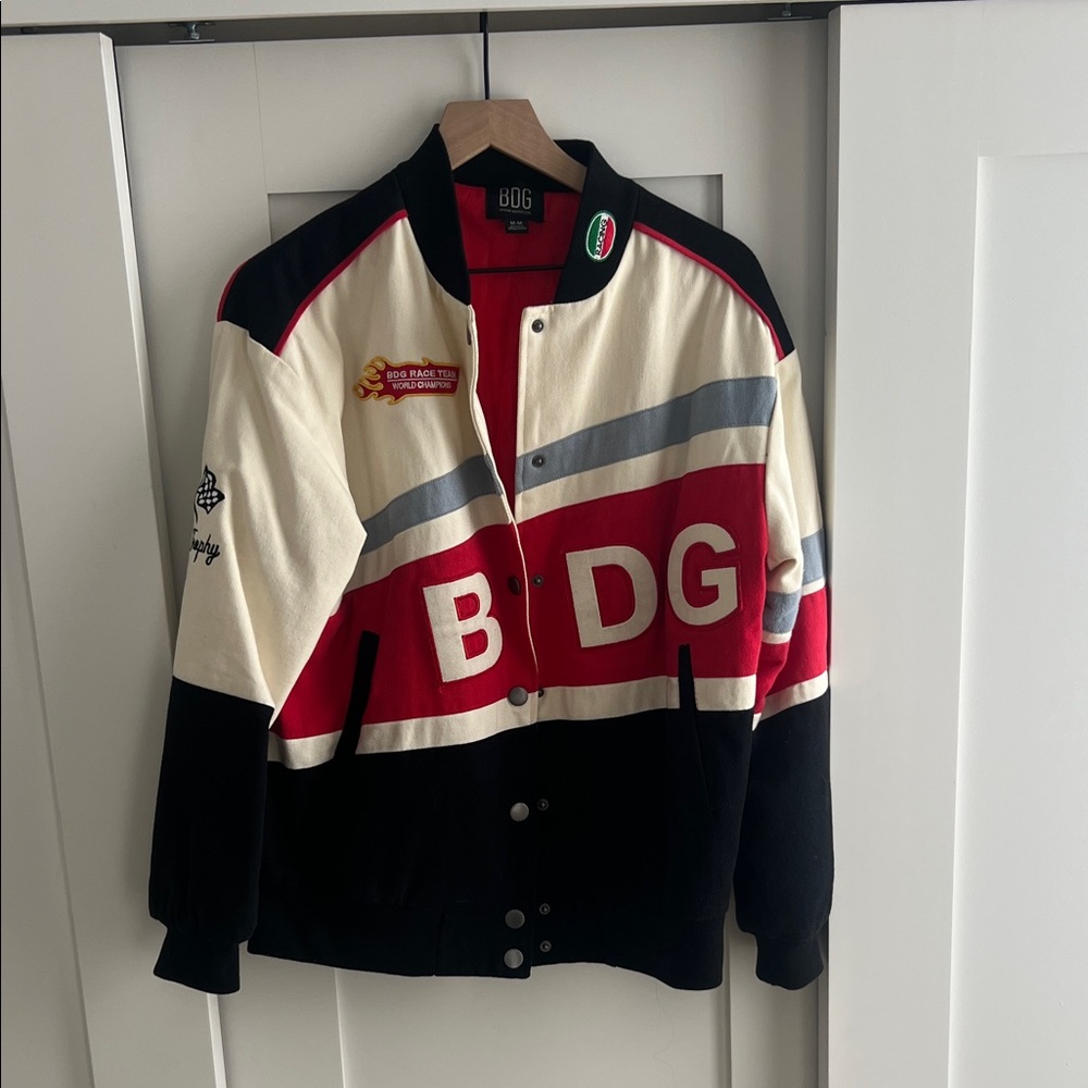 BDG Racing Jacket Motorsport Varsity Size M  in Red and Black